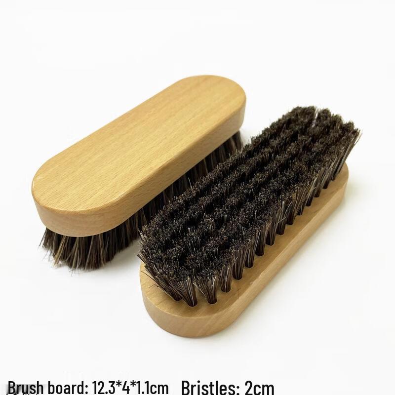 SEE KEAN Wooden Handle Horsehair Shoe Brush