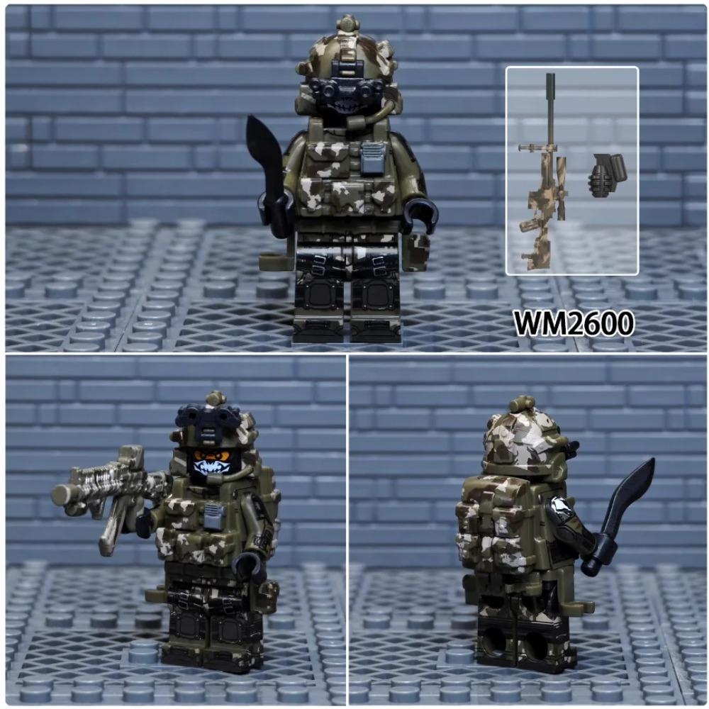WM6147 WM6168 WM6169 Militaire Serie SWAT Special Forces Bouwsteen Commando Soldaat Stad Politie Pet Mini Actiefiguur Speelgoed
