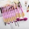 New 10 gradual change powder makeup brush gradual change color matte set brush handle beauty tool set