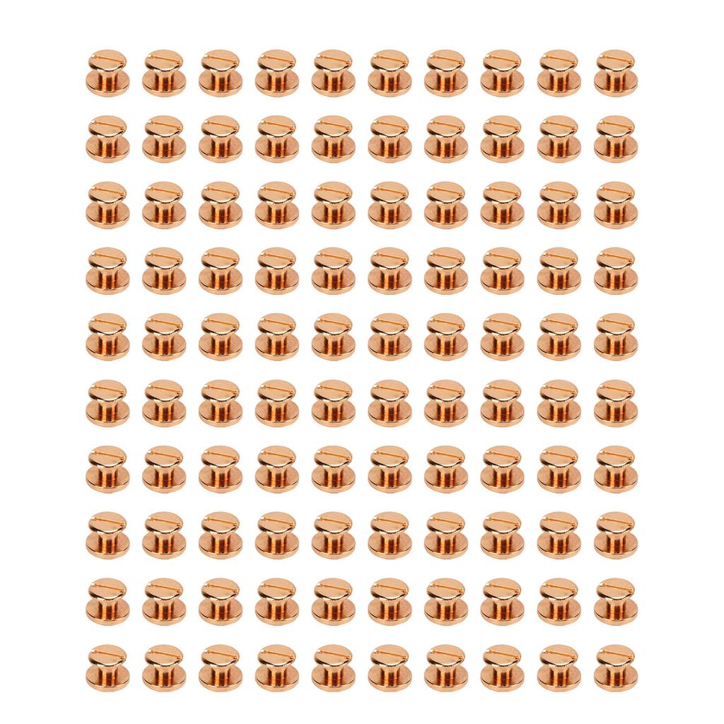 200er Set Buchbindeschrauben 9x5mm Hartes Dickes Messingmaterial Gleichmäßige Beschichtung Buchbindeschrauben Sortiertes Set für Fotoalbum