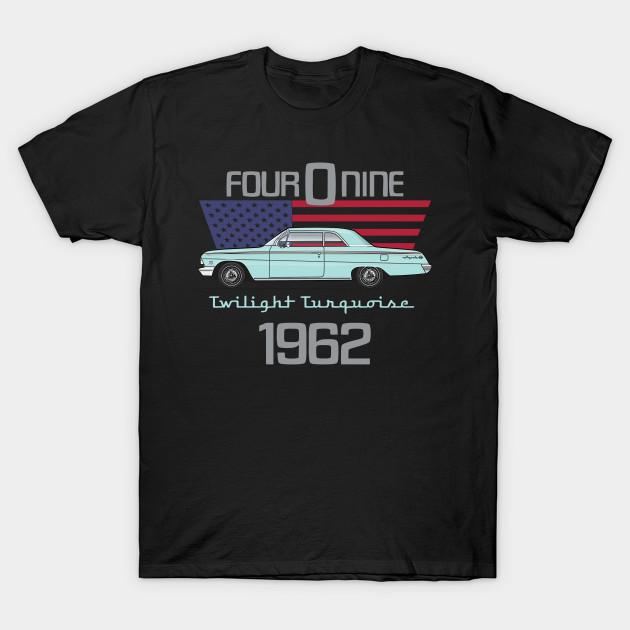 

Men Black Print T-shirt 1962-Twilight Turquoise No-Cut Transfer Paper Print Cotton Tshirt 4XL