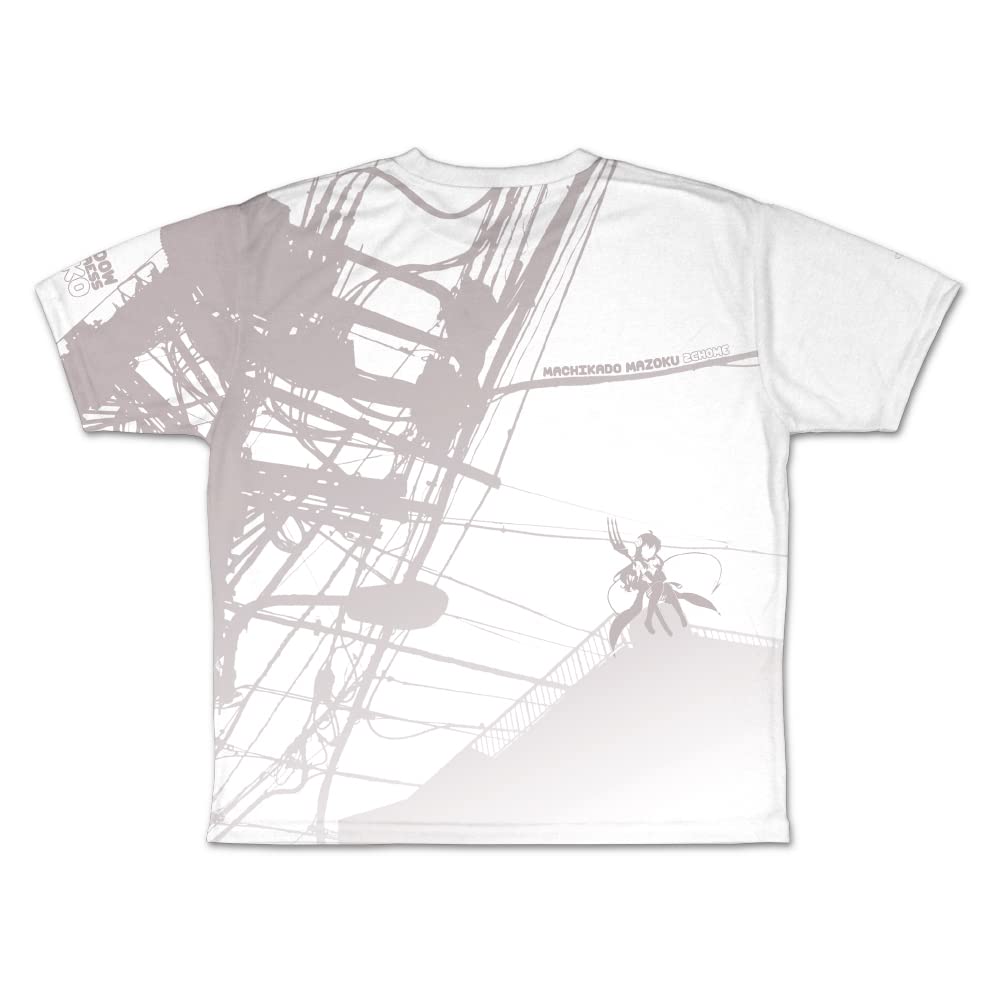 2D COSPA Machikado Mazoku Shadow Mistress Yuko Full Graphic Size Polyester 2-Chome Double-Sided T-Shirt, L,