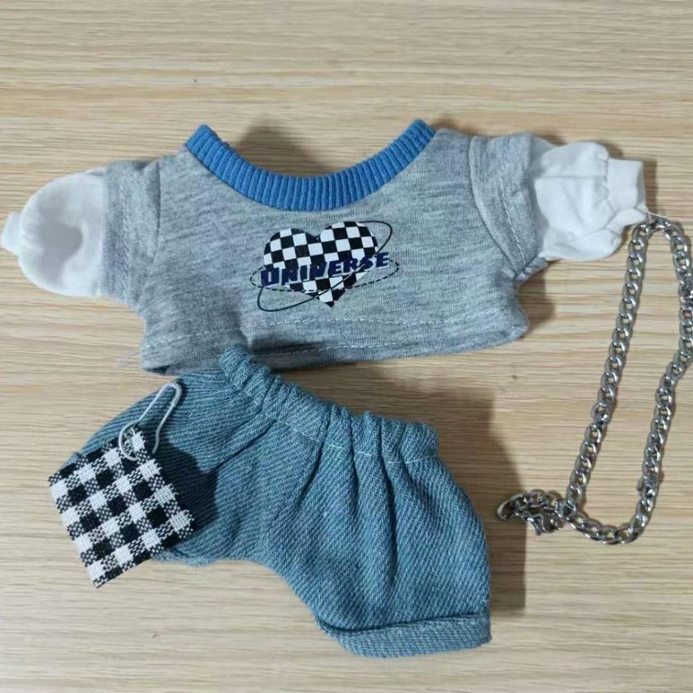 20Cm Cotton Doll Clothes Plush Doll Diy Clothing Cat Ear Uniform Hoodie Cool Jacket No Attribute Dolls Accessories