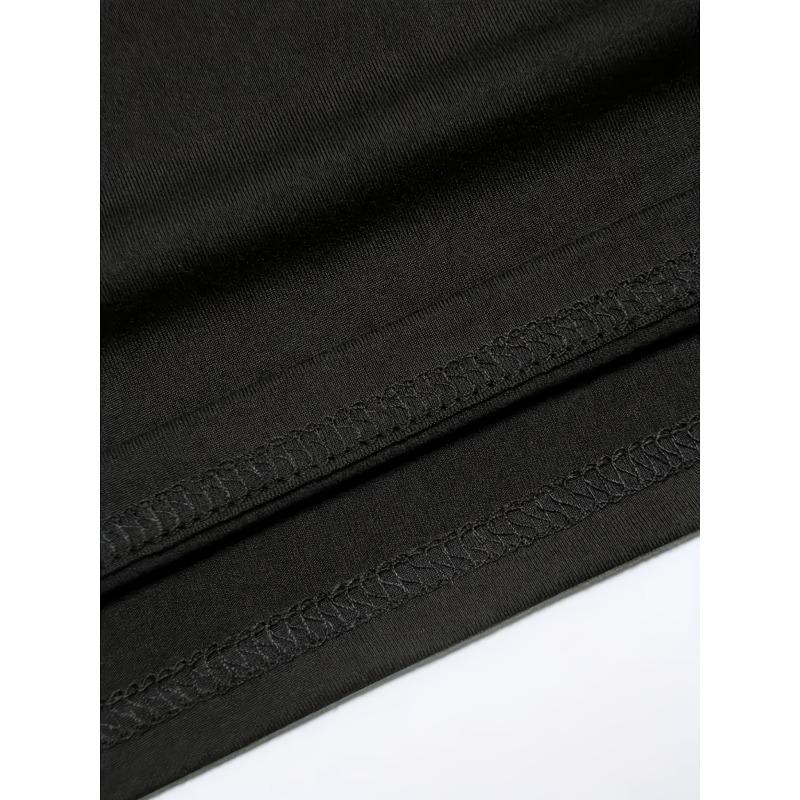 Europäische Größe Damen Leopardendruck Schleife Hoher Absatz Grafik-T-Shirt - Schwarz Rundhals Kurzarm Oberteil, Ganzjahresmode, Maschinenwaschbar