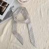 Silk scarf long strip new polka dot blue silk scarf neck scarf multi-purpose headscarf headband hair tie bag streamer belt belt