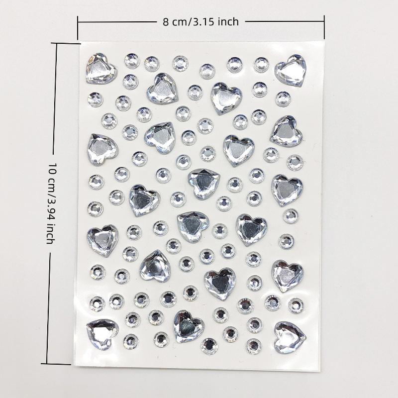 Colorful Heart Shape Gem Sticker 3D Face Rhinestone Tattoo Eyeshadow Stickers Fo Festival Party Stage Body Makeup Bling-HMA5