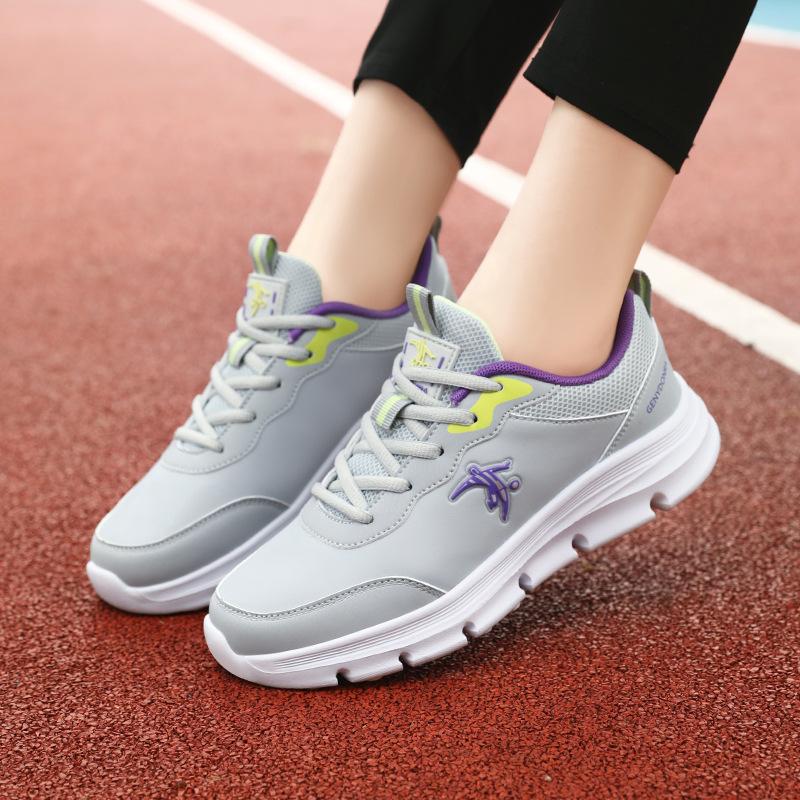 Joni Danlai women's shoes sneakers spring and autumn new casual shoes leather surface waterproof, lightweight and non-slip running shoes