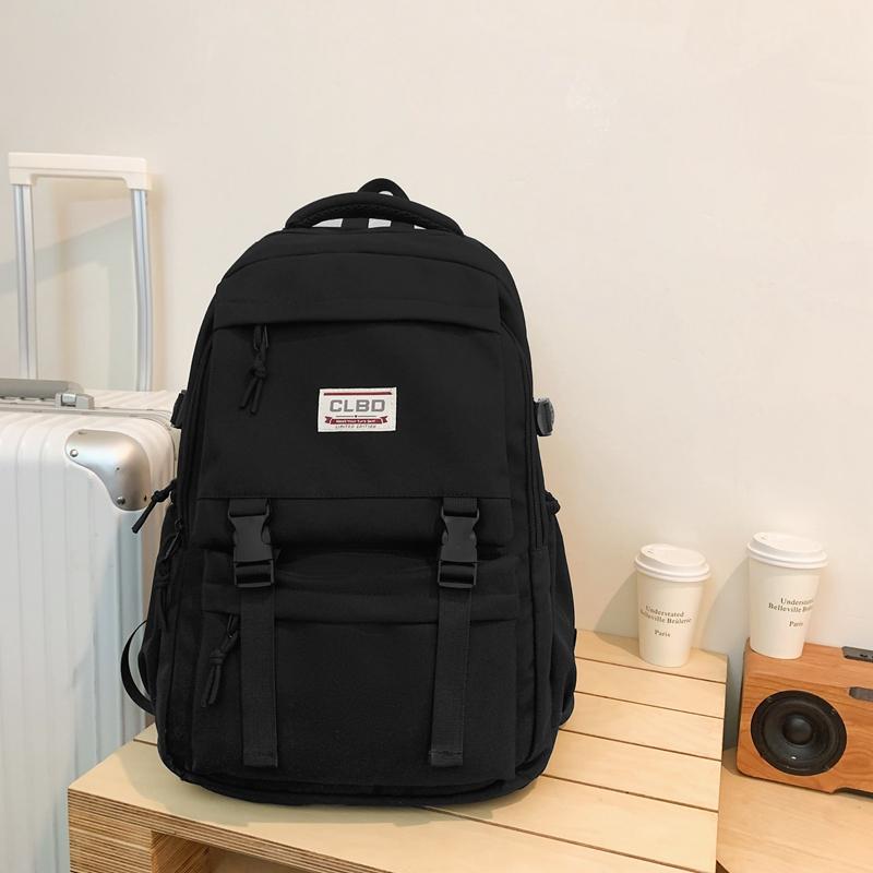 Women's Backpack School Bag Men Solid Color Backpack Travel Bag