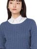 Amazon Essentials Women's Lightweight Cable Knit Crew Neck Long Sleeve Sweater, Heather Blue, Size XL