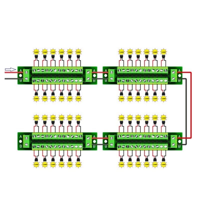 Multipurpose Screw Clamp Power Distribution Module Terminal Block Wire Connector Power Distribution Board for Electrical