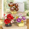 Rose Ewige Blume Korb Topfpflanzen Mini Partikel Baustein,DIY Sonnenblume Blumenschmuck Zusammengebautes Spielzeug,Für Kinder Geschenke