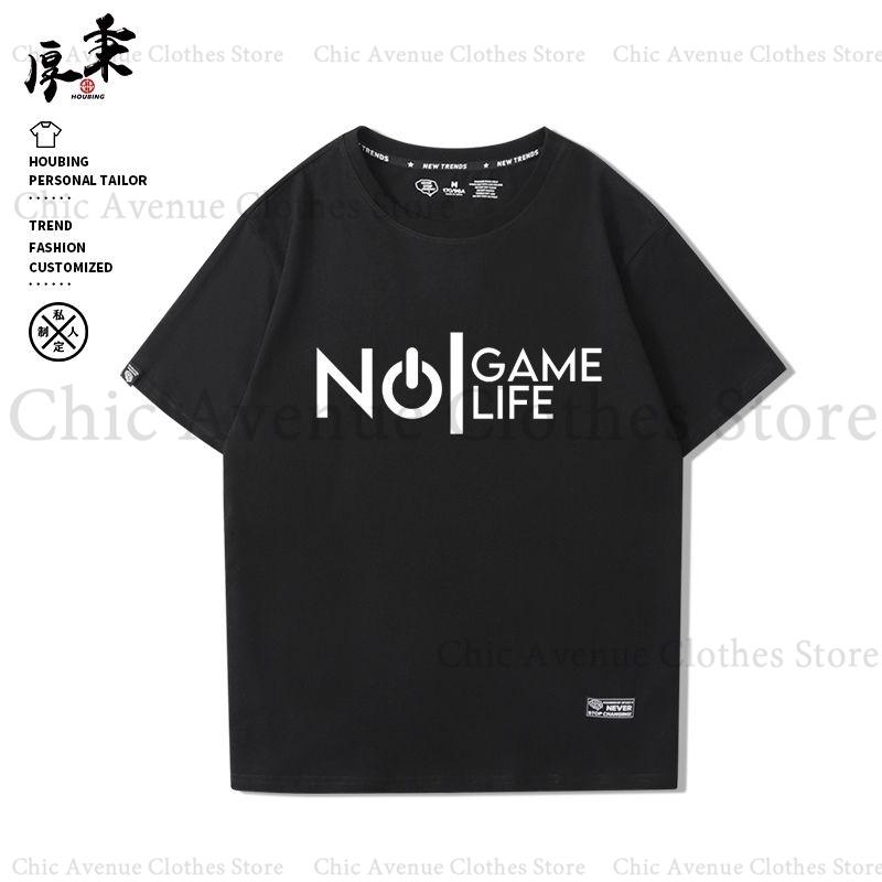 Anime NO GAME NO LIFE Series Print Tshirt for Unisex Women Cotton Tshirt Summer Tops Short Sleeve Tee Daily Clothes Casual T Shirt