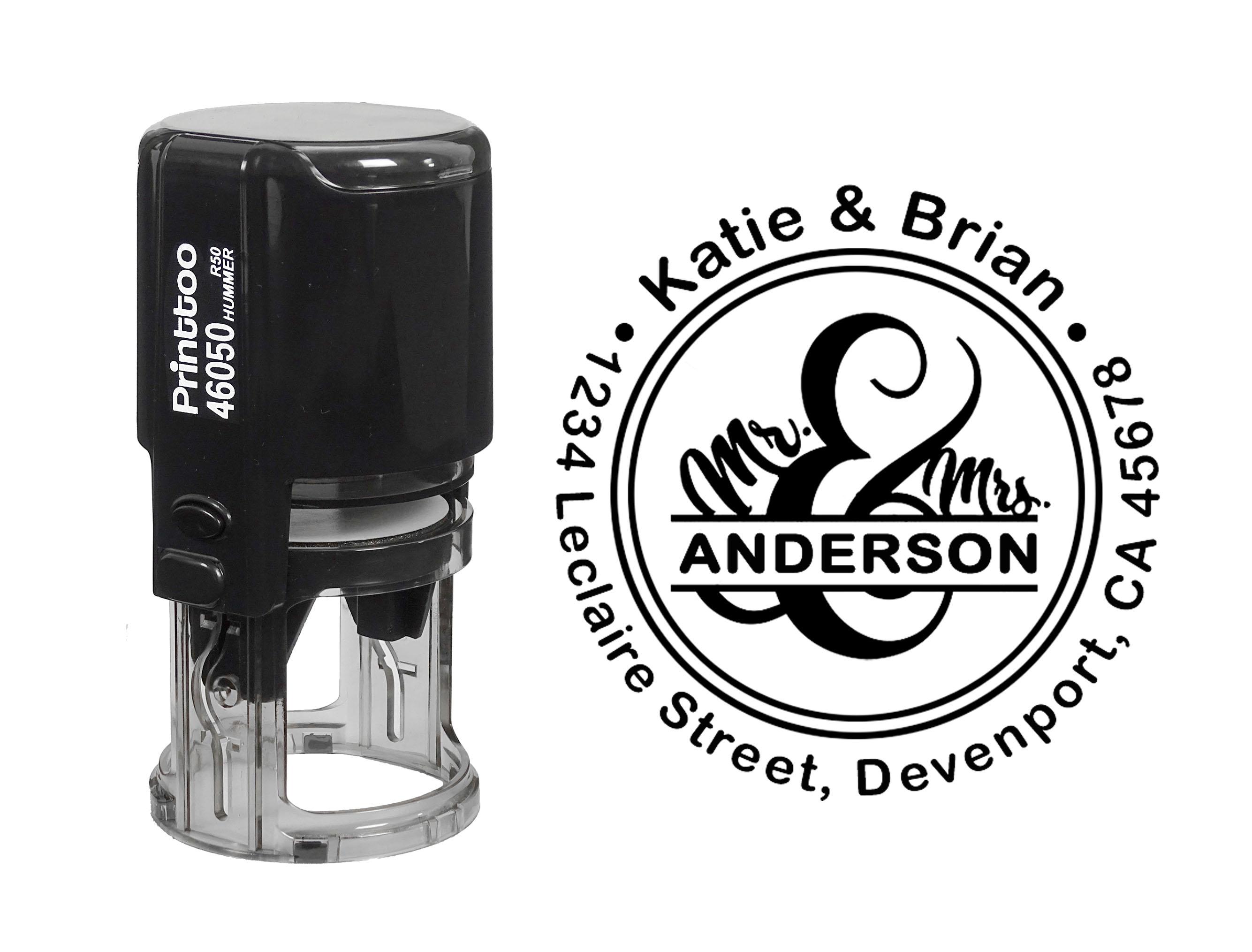 

Printtoo Black Wedding Invitation Address Roound PersonalizedA Self Inking Address Stamp Custom Wedding Invitation RubberA Stamper-50 mm 50 mm Diameter чёрный