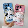 KEYSION Roztomilý 3D kreslený plyšový obal pro Infinix Note 40 Pro+ 5G se šňůrkou, silikonový nárazuvzdorný kryt na telefon pro Infinix Note 40 5G