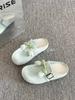 Baotou slippers women's new spring and summer fashion casual shoes in 2025 versatile cartoon belt buckle Boken shoes