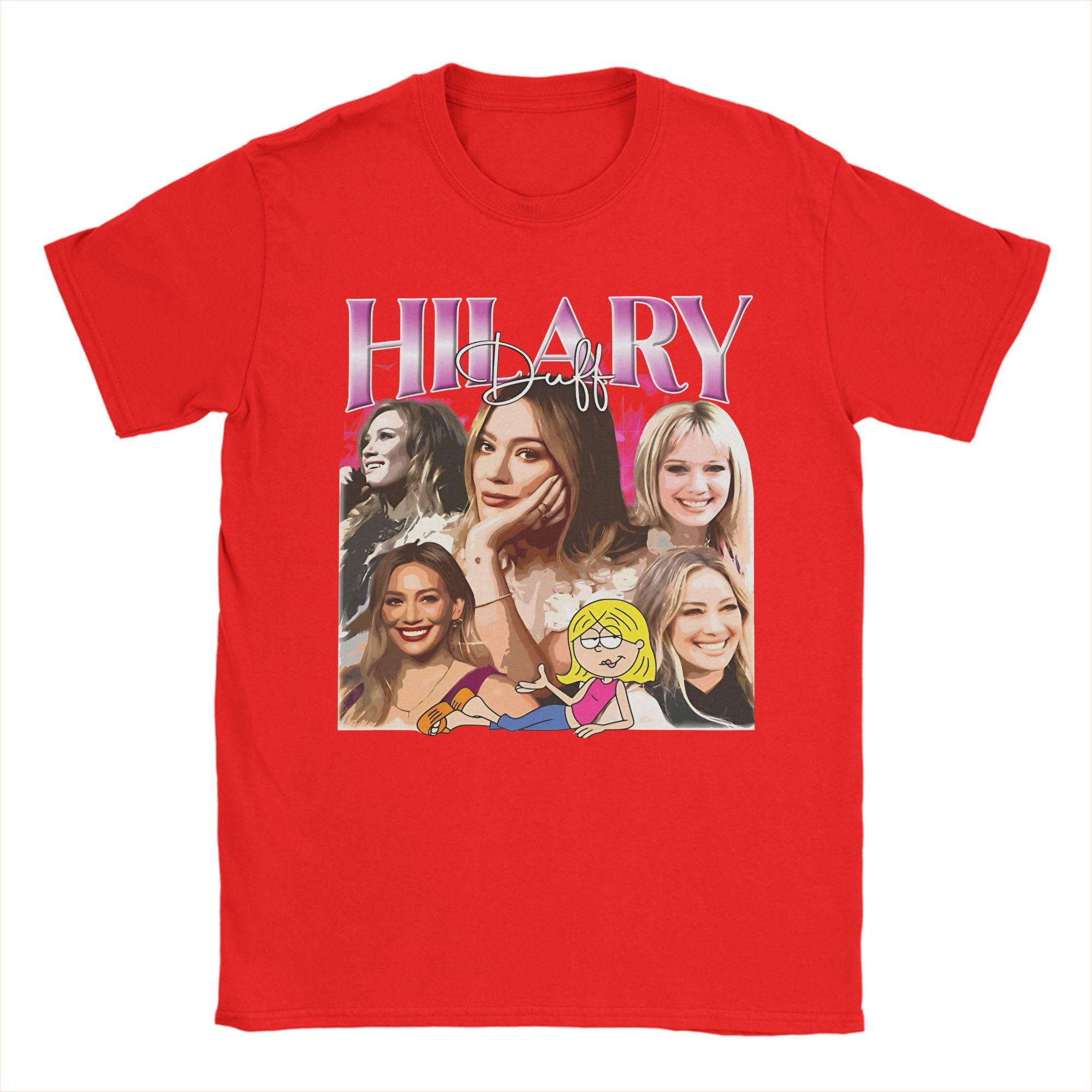 Unisex Vintage Hilary Duff Musician 2026 Tour T Shirts  100 Cotton Tops Fashion Short Sleeve Crew Neck Tees Summer TShirts M