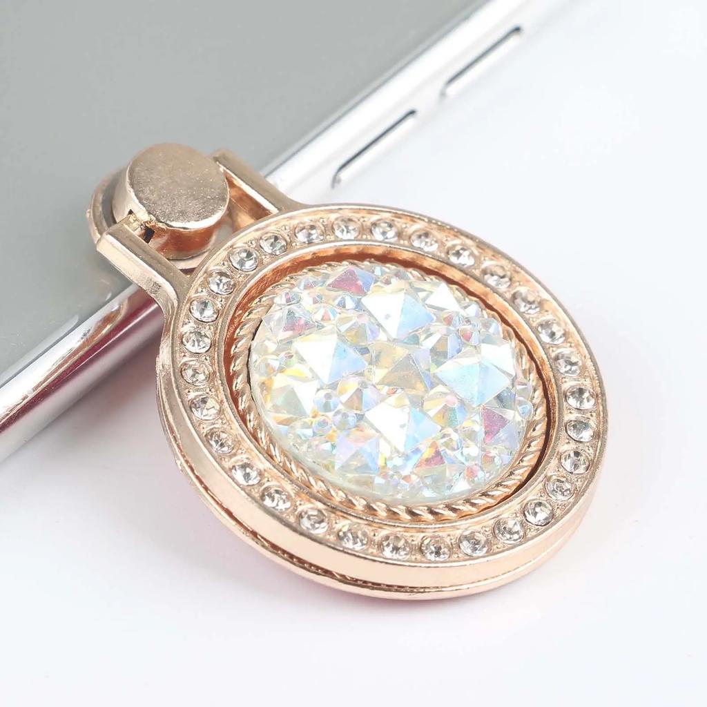 Fashion Luxury Diamond Shiny Gemstones Metal Mobile Phone Ring Bracket Phone Holder Rotatable Ring Bracket for iPhone Samsung