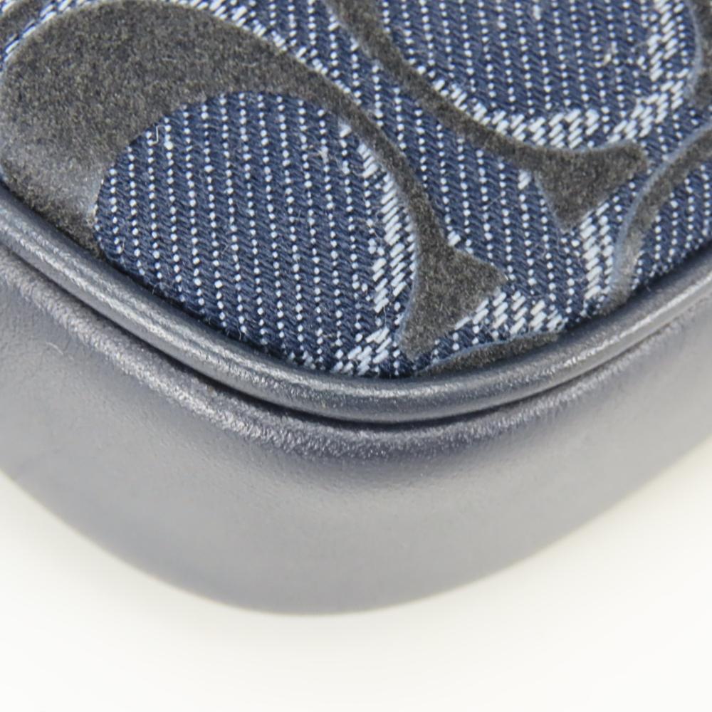 Gebrauchte COACH Bauchtasche Signature Denim F58550 Gürtel Denim/Leder Marineblau Marineblau Kameratasche