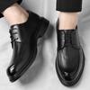 Fashion New Party Office Walking Shoe Breathable Leather Lace-Up Formal Shoes Classic Men Shoes for Wedding Men's Wingtip Oxford Shoes