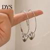Round Earrings 1 Pair Hoop Heart Pendant Plated Women Jewelry Exaggerated Fashion Appearance Dangle for Prom