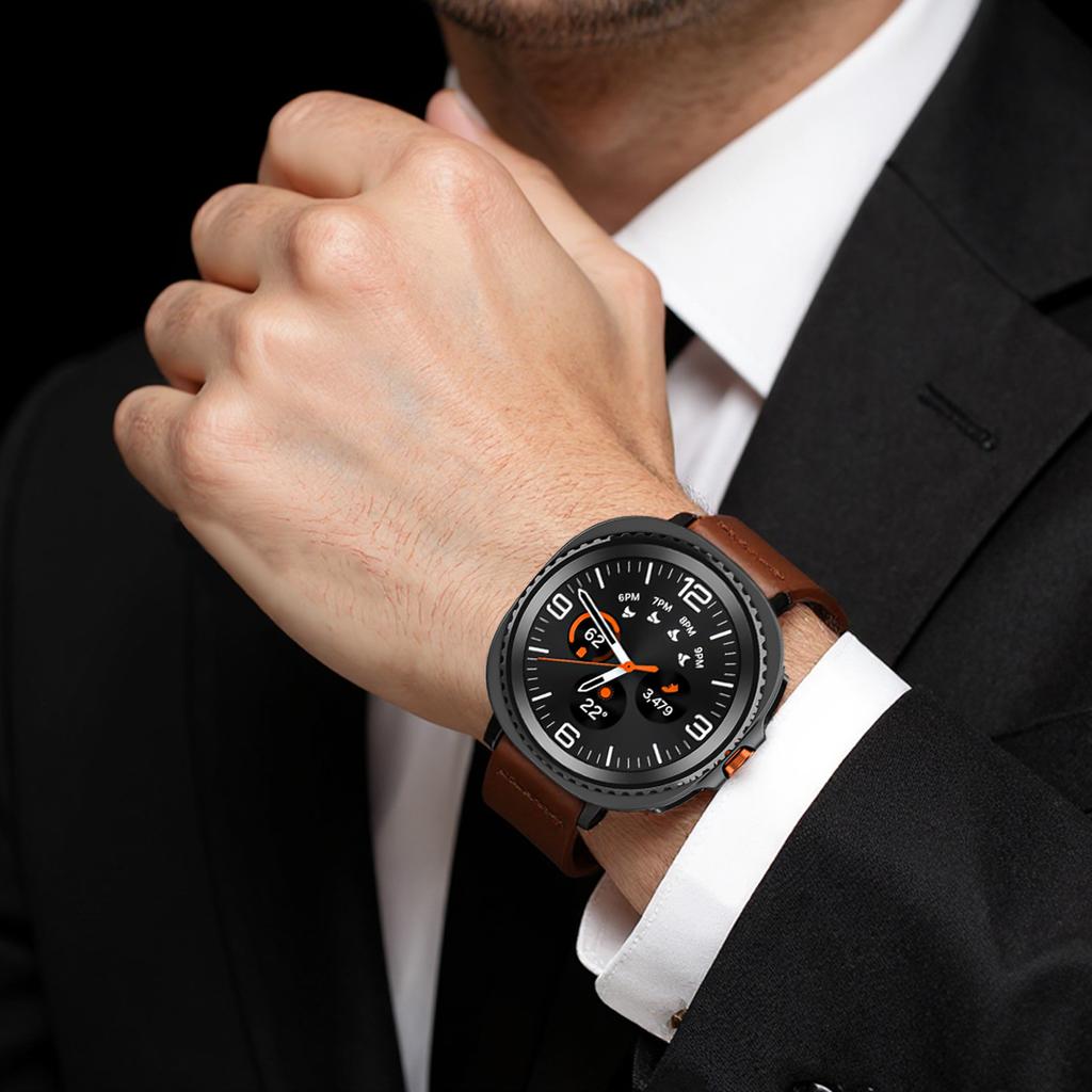 Leather Strap for Samsung Galaxy Watch 8 40mm 44mm/ 8 Classic / Ultra 2 Bracelet Belt No Gap QuickFit Watchband Wristband Straps