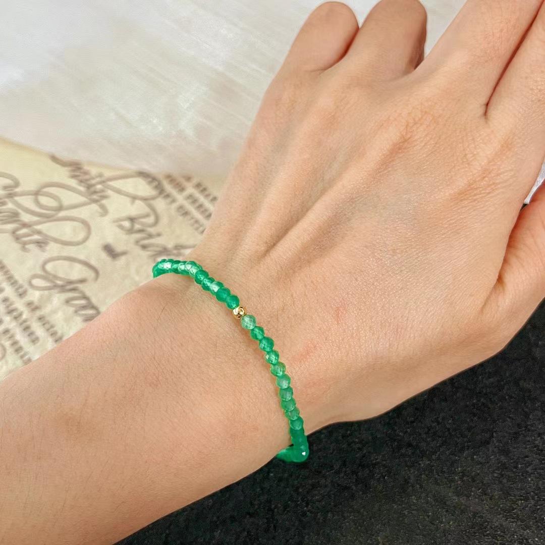 Retro Natural Chalcedony Agate Bracelet Basic Bracelet