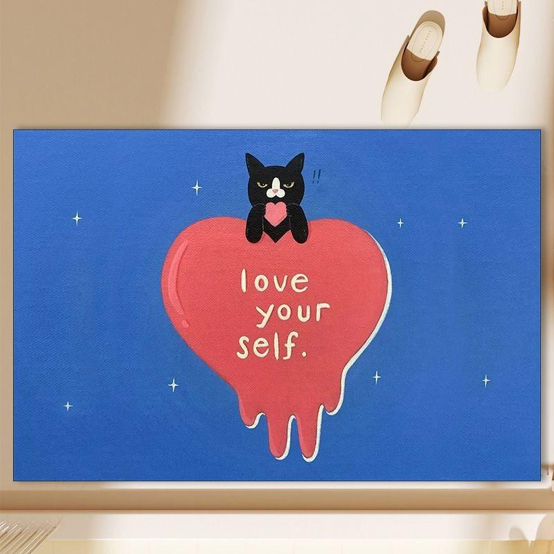 Cartoon Nonslip Cat Bathroom Rug With Waterabsorption For Bedroom Or Room Living