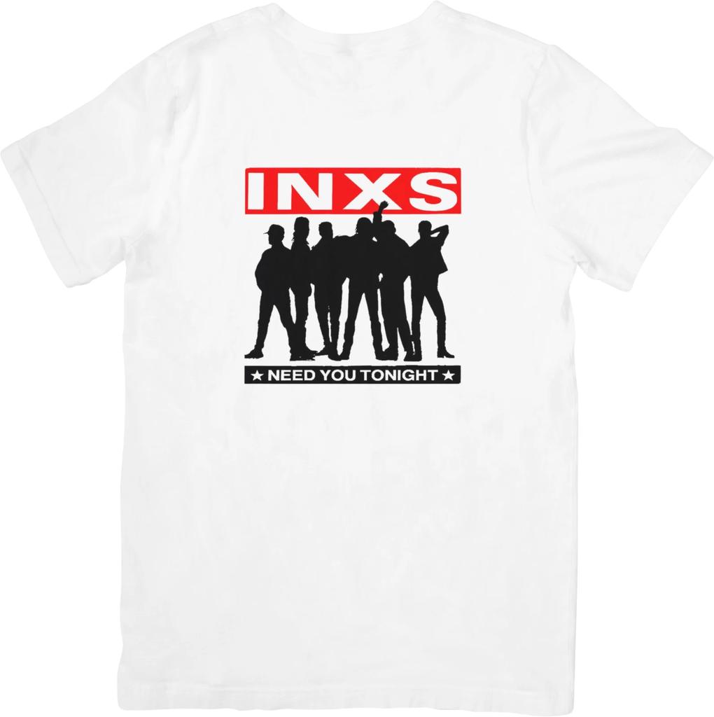 INXS Music Unisex Fit for Men & Women Quality Cotton T-Shirt White.