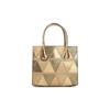 Bolsa de Mão Mercer Triangle Metálica Cor de Couro Colorblock Ombro Transversal Média Feminina Dourada