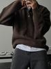 Men's Autumn/Winter Loose Korean Style Knitwear: Casual Lapel Sweater Pullover