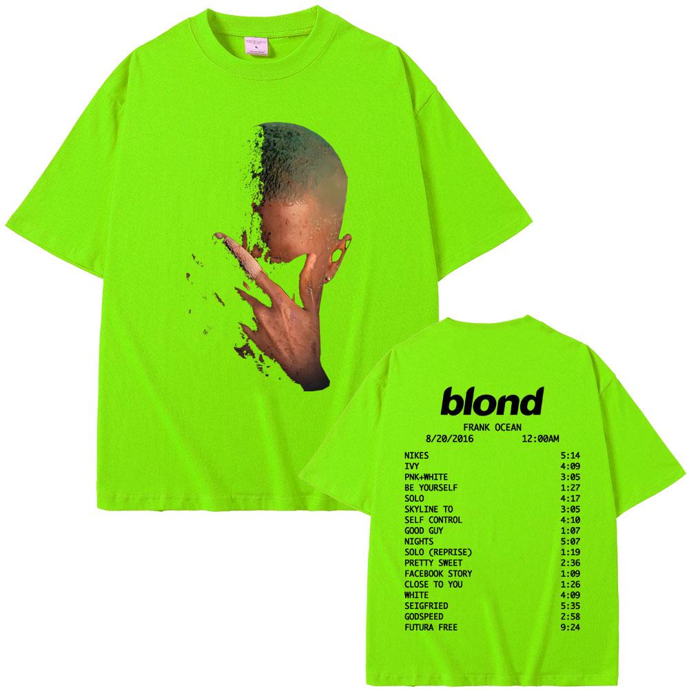 Rapper Frank Fashion Vintage Graphic T-shirts Men Women Ocean Hip Hop Trend T Shirts Blond Oversized T-shirt Man Cotton Tshirt