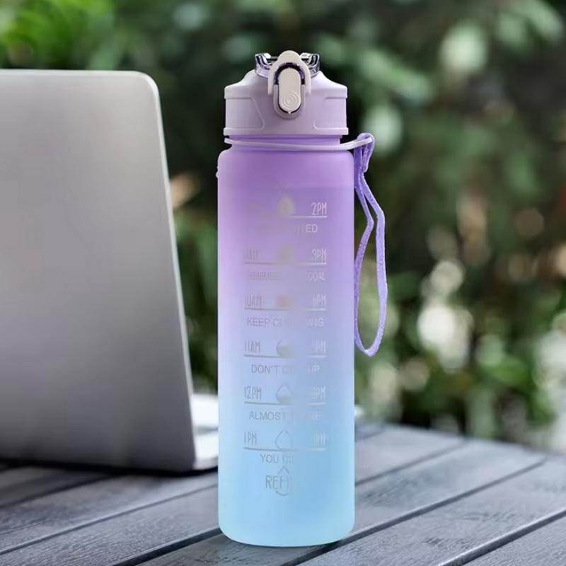 

Sports Water Bottle with Time-Tracking Straw Leak Proof Locking Flip Cover for Easy Carry Ideal for Outdoor Adventures фіолетовий