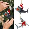 Shark Shaped Christmas Tree Hangings Decorative Pendant for Party and Vehicle Indoor Holiday Ornament Backpacks Charm
