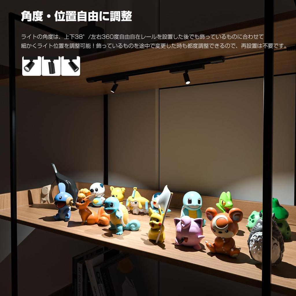 Hensam Mini No Installation LED Cabinet Figure Display Small DIY Spot Magnetic Adjustable High Color Rendering Index Perfect for Small Bedside PSE