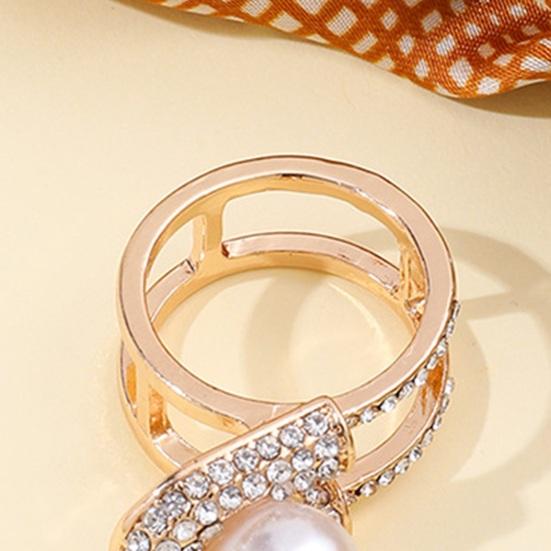 Rhinestone Scarf Ring Clip, Faux Pearl Neckerchief Slide, Women Fashion Wrap Holder, Clothes Ring for Shirts T-Shirts