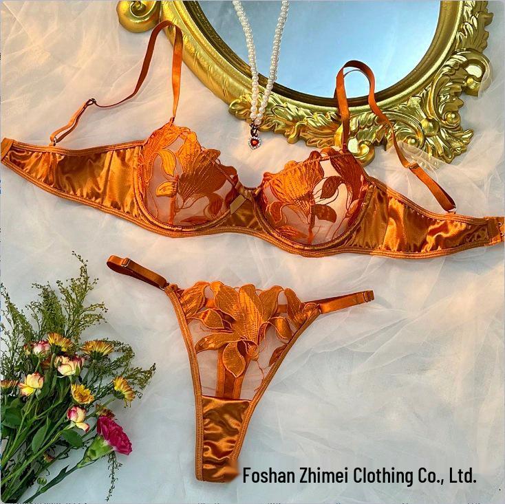 Y Ekskluzywny Zestaw Bielizny z Kwiatowym Haftem dla Kobiet 23171