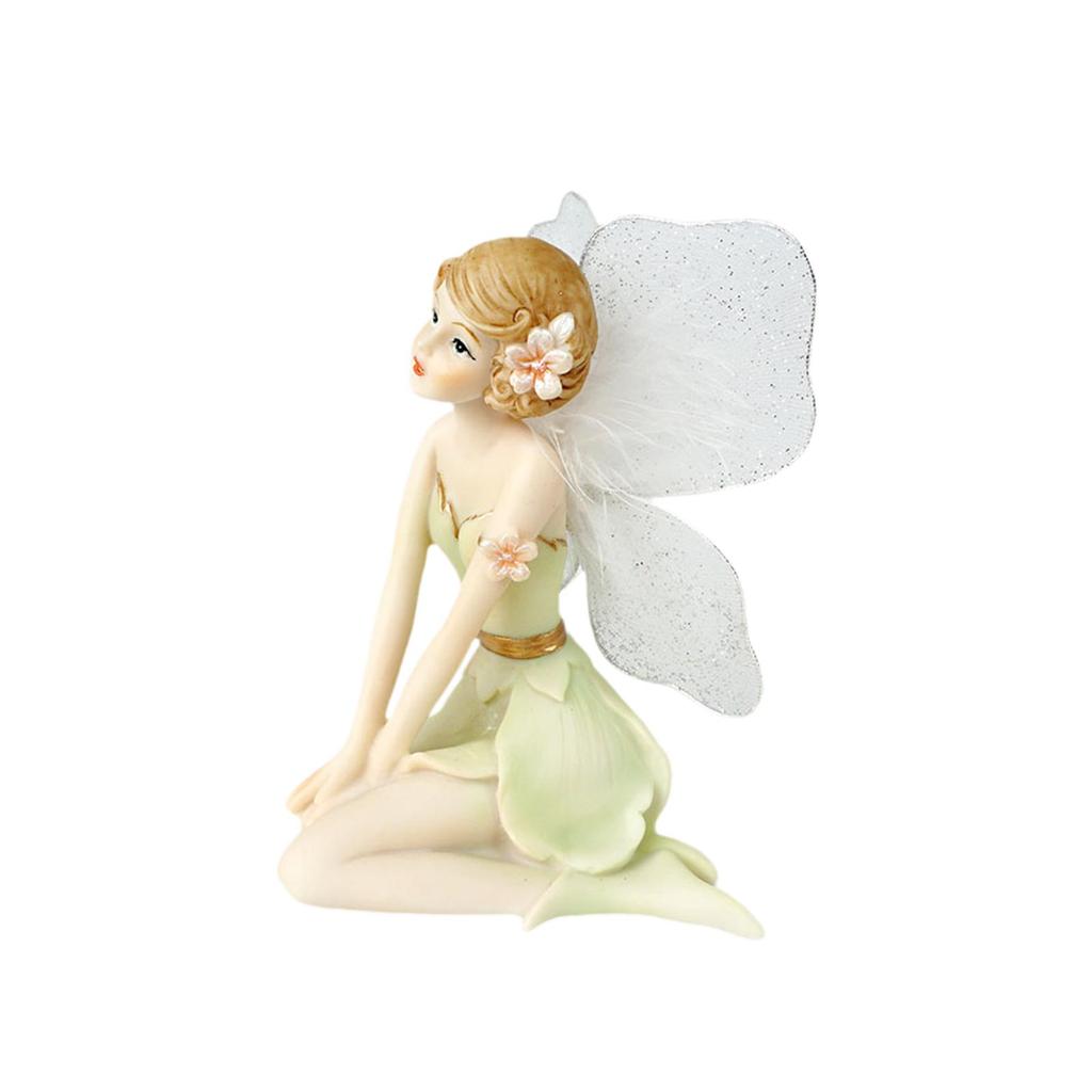 Flower Fairy Figure Figurine Lovely Desktop Ornament Fairy Statue Sculpture Creative for Bookshelf Cabinets House Bedroom Gift