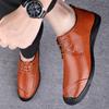 Men's Male Casual British Business Cow Genuine Leather Shoes  Flats Spring Autumn Offices Formal Shoes 2024 New