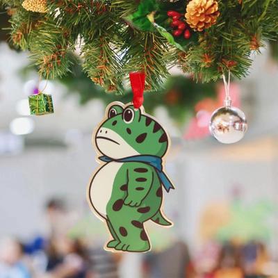 Kurbağa Yılbaşı Süsü Komik Kurbağa Memi Noel Dekorasyonu 2D Akrilik Tatil Hatırası Yılbaşı Ağacı Araba Dekorasyonu İçin