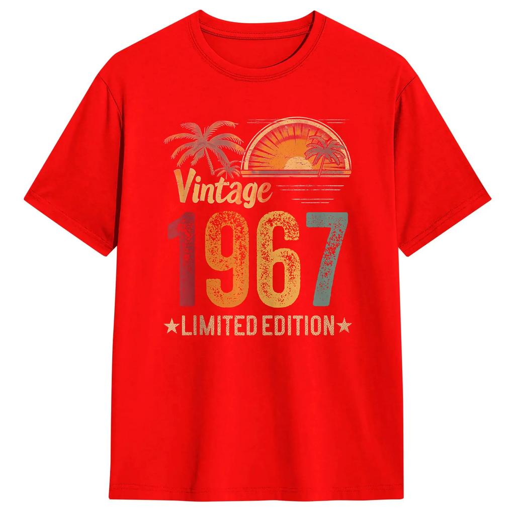 Retro 1967 59th Birthday 59 Years Old T-Shirt Summer 100 Cotton T Shirts For Mens Popular Tee Shirt Short Sleeve Y2K Funny Tees