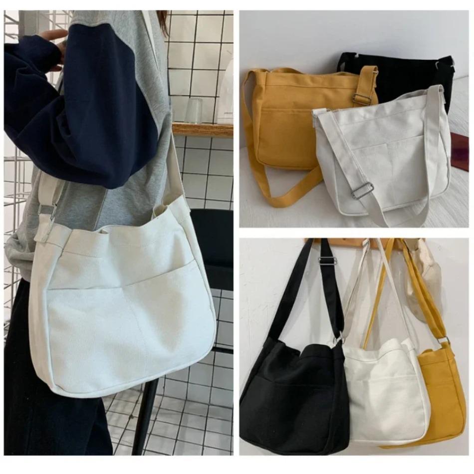 Neue Studenten Canvas Umhängetaschen mit großer Kapazität Damen Handtaschen Koreanische Baumwolle Umhängetasche Damen Schultasche Handtasche