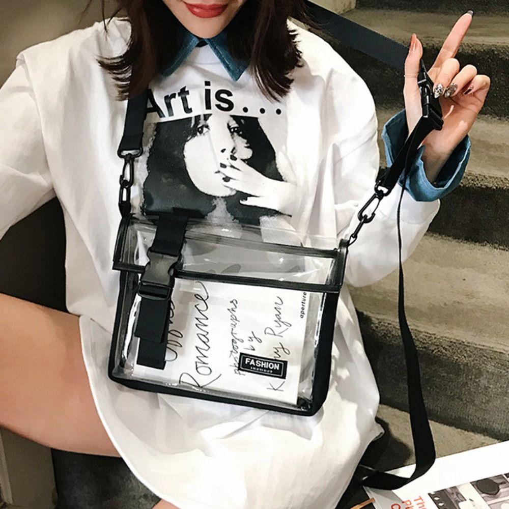 Waterproof Transparent Crossbody Bag Square Casual Shoulder Bag Casual PVC Messenger Bag  Unisex