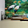 Nature Landscape Wall Tapestry Waterfall And Deer Art Sunny Forest Design Boho Decor For Living Room And Bedroom