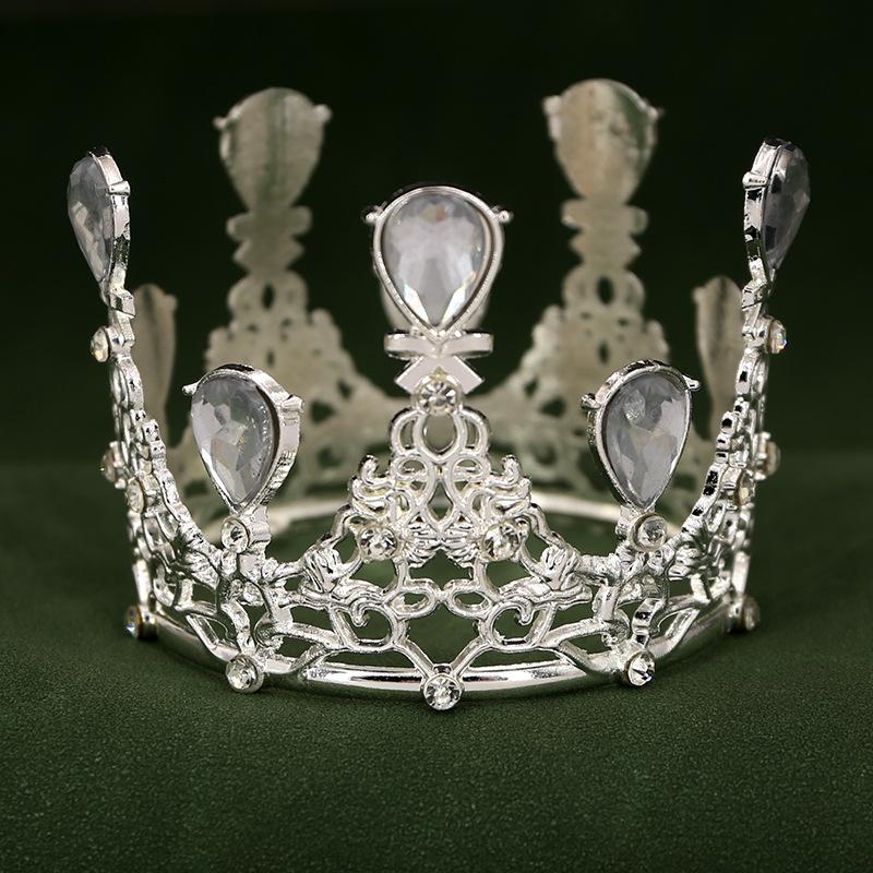 

Свадебные аксессуары для торта на день рождения, украшения для выпечки, детское представление, маленькая корона, цветок, головной убор, стразы, круглые украшения для волос