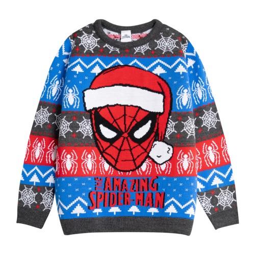 Spider-Man Boys Face Christmas Jumper