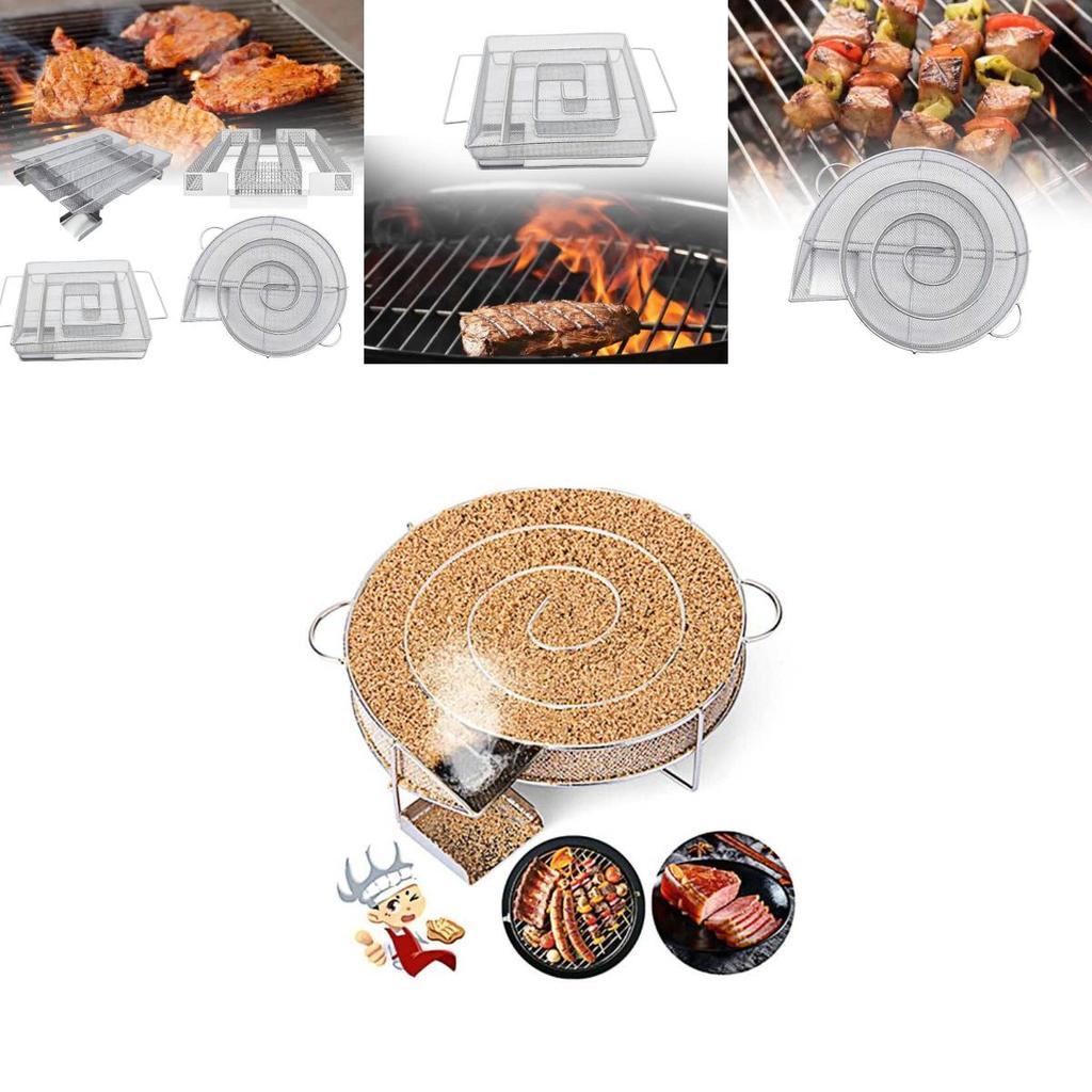Premium Stainless Steel Round Smoker Tray For Charcoal Barbecue With Versatile Functions