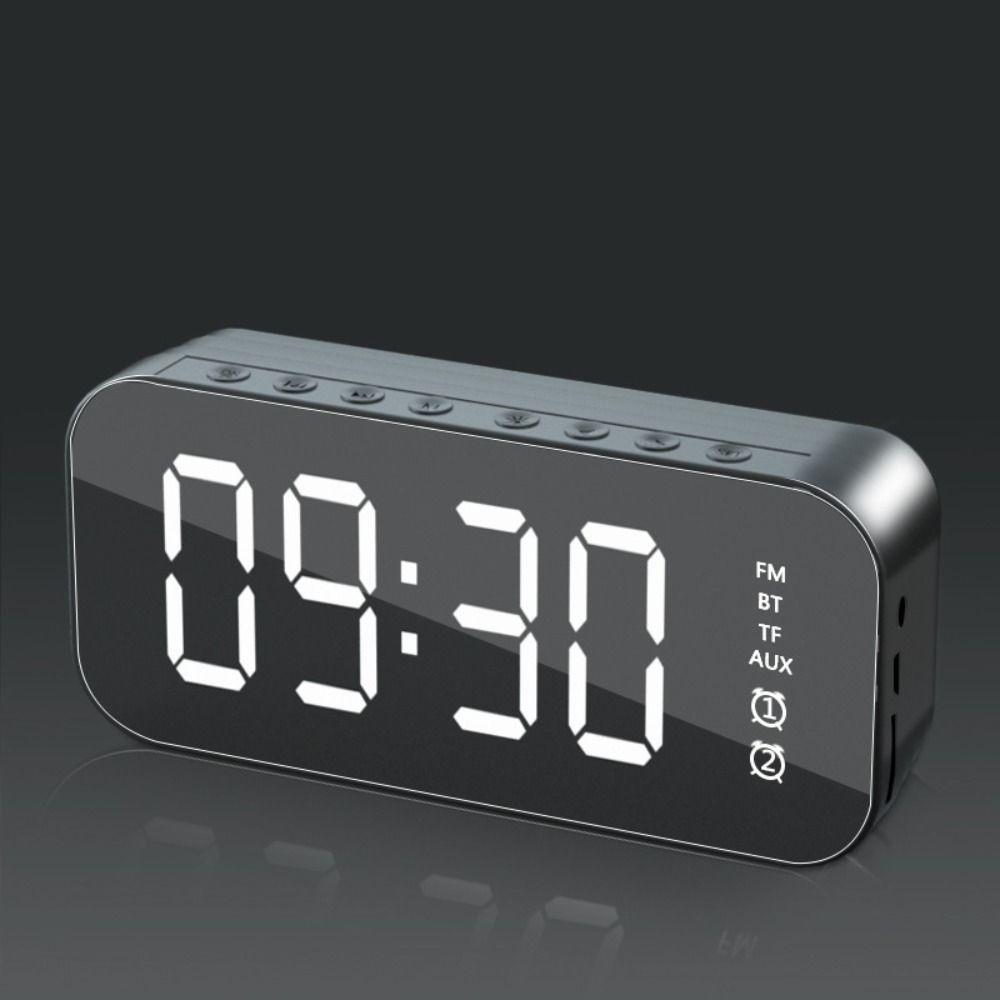 Portable Bluetooth Speaker Digital Display Wireless Charging Clock  Table