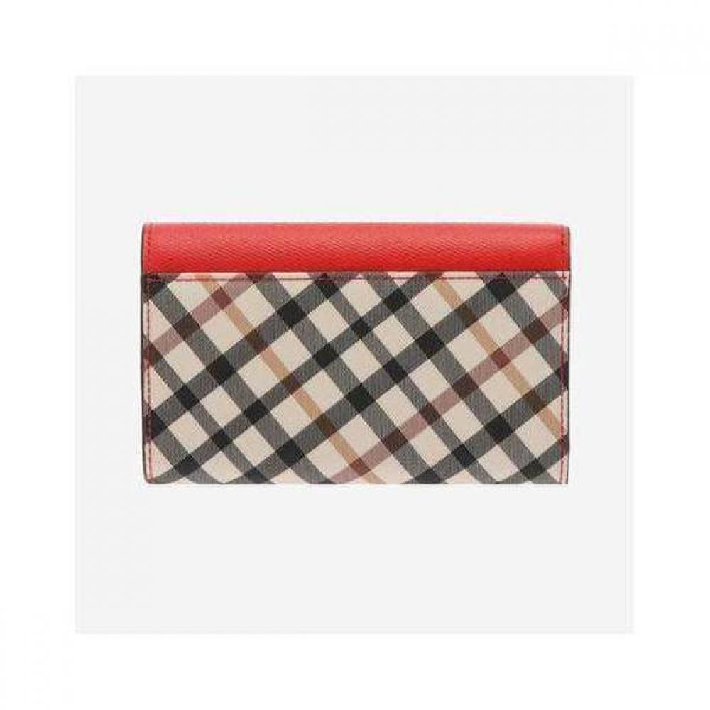 Daks Red Check Color Block 3 Fold Wallet Dcwa4e403r2