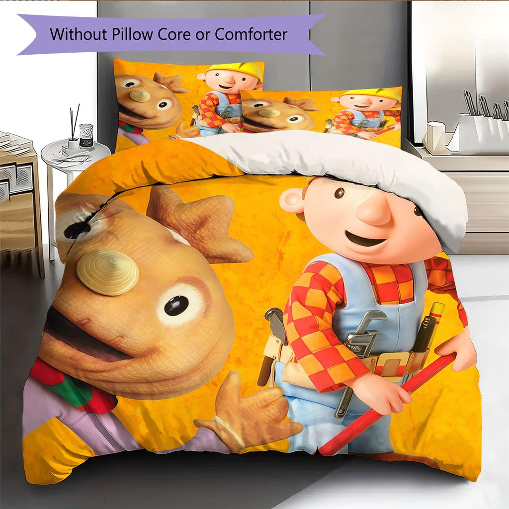 Bob Pattern Bedding Home Decoration Birthday Gift ( 1 duvet cover + 2 pillowcase, without core),fan merchandise.