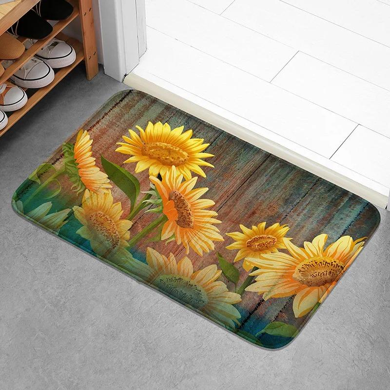 A Sunflower-patterned Doormat That Can Be Used As An Entrance Doormat Bedroom Doormat Living Room Floor Mat or Bathroom Mat